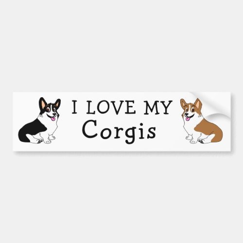 I love my Corgis Bumper Sticker