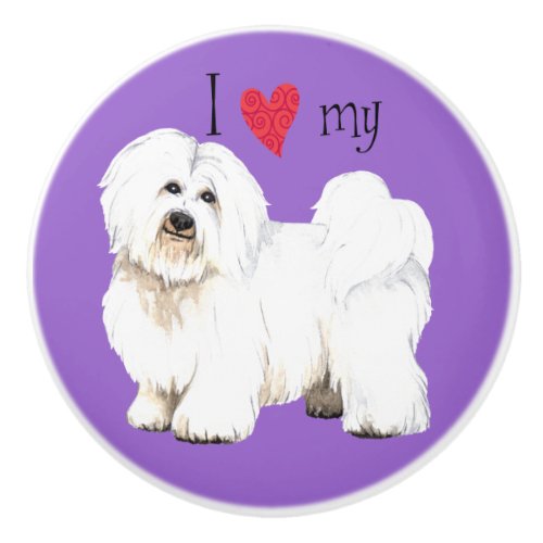 I Love my Coton de Tulear Ceramic Knob