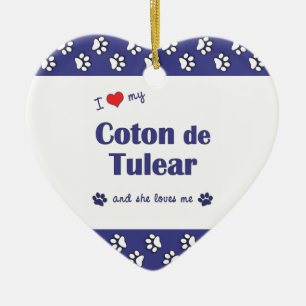I Love My Coton de Tulear (Female Dog) Ceramic Ornament