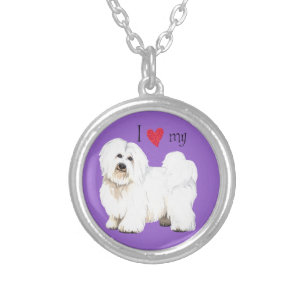 I Love my Coton de Tulear Silver Plated Necklace