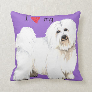 I Love my Coton de Tulear Throw Pillow