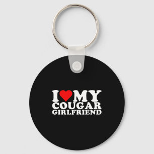 I Love My Cougar Girlfriend I Heart My Cougar Gf  Keychain