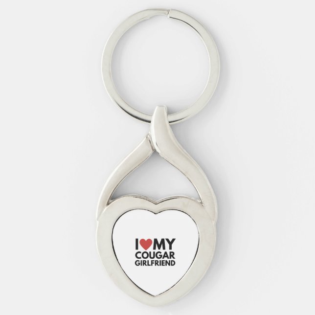 i love my cougar girlfriend   keychain (Front)