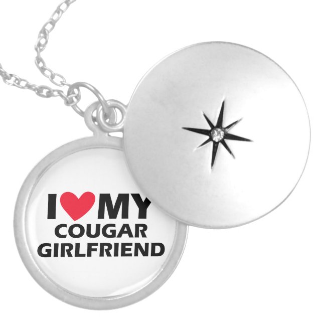 I Love My Cougar Girlfriend Locket Necklace (Front)