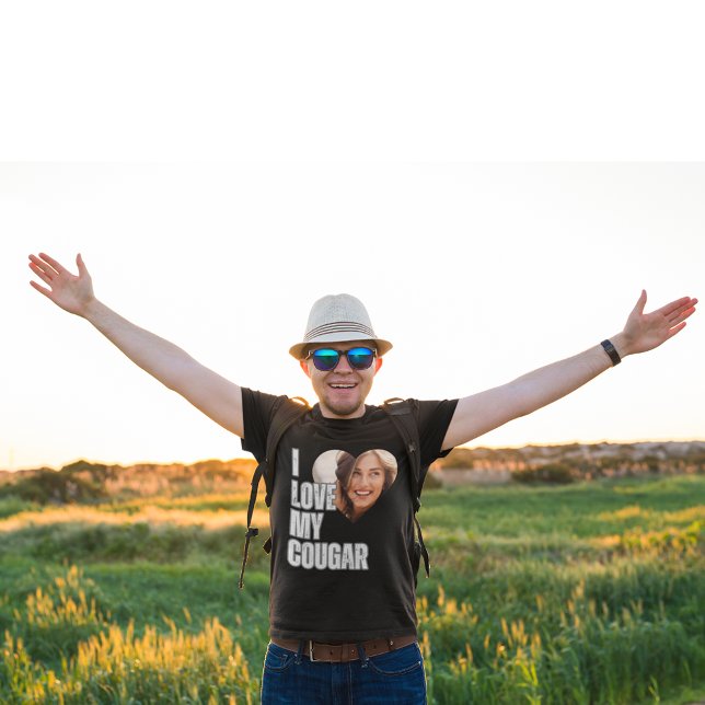 I Love My Cougar Girlfriend Photo Boyfriend Gift  T-Shirt (I Love My Cougar Girlfriend Photo Boyfriend Gift T-Shirt)