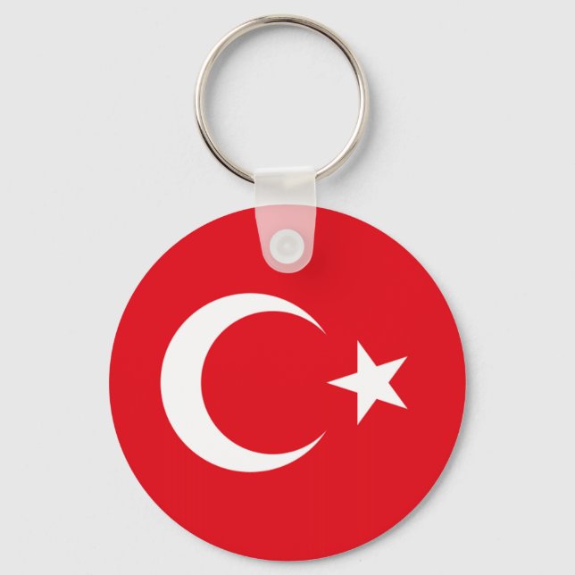 I Love MY Country Turkey Flag The MUSEUM Zazzle Keychain (Front)