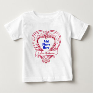 I Love My Cousin! Photo Red Hearts Baby T-Shirt
