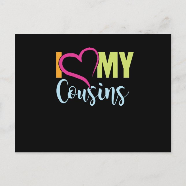 I Love My Cousins Brother Sister Aunt Uncle Gift Postcard (Front)