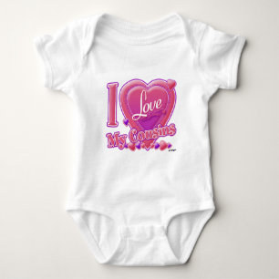 I Love My Cousins pink/purple - heart Baby Bodysuit