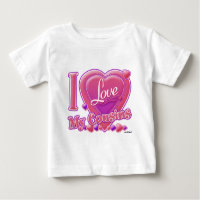 I Love My Cousins pink/purple - heart