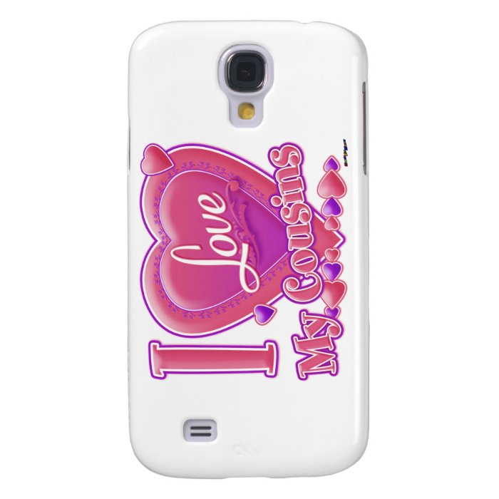 I Love My Cousins pink/purple   heart Samsung Galaxy S4 Case