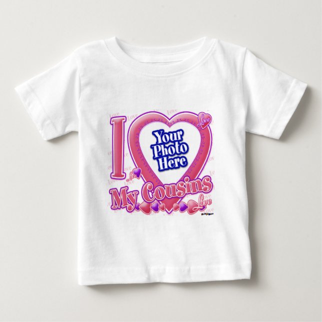 I Love My Cousins pink/purple - photo Baby T-Shirt (Front)