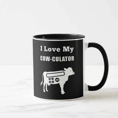 I Love My Cow_culator Funny Math Calculator Pun Mug