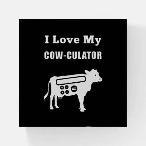 I Love My Cow_culator Funny Math Calculator Pun Paperweight
