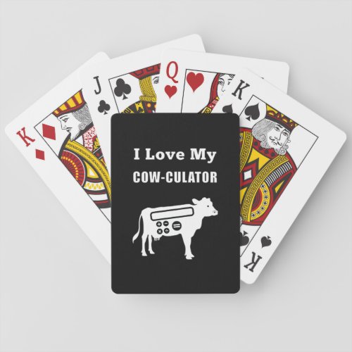 I Love My Cow_culator Funny Math Calculator Pun Poker Cards