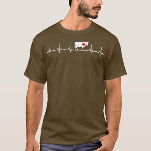 I Love My Cow Valve EKG Heartbeat Heart Patient T_Shirt
