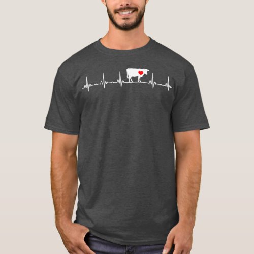 I Love My Cow Valve EKG Heartbeat Heart Patient  T_Shirt