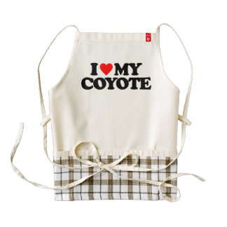I LOVE MY COYOTE ZAZZLE HEART APRON