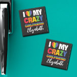 I love my crazy girlfriend any name rainbow lgbtq  magnet<br><div class="desc">Celebrate love with this customizable LGBTQ Pride Magnet! Adorned in vibrant rainbow-colored fonts, the caption "I love my crazy girlfriend" radiates positivity. Personalize it by adding your girlfriend's name, making this magnet a unique and cherished keepsake. Spread love, joy, and pride with this perfect accessory. Ideal for gifts, celebrations, and...</div>