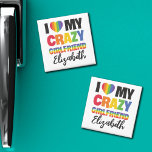 I love my crazy girlfriend any name rainbow lgbtq  magnet<br><div class="desc">Celebrate love with this customizable LGBTQ Pride Magnet! Adorned in vibrant rainbow-colored fonts, the caption "I love my crazy girlfriend" radiates positivity. Personalize it by adding your girlfriend's name, making this magnet a unique and cherished keepsake. Spread love, joy, and pride with this perfect accessory. Ideal for gifts, celebrations, and...</div>