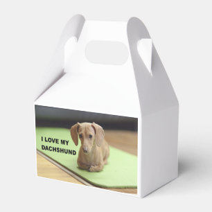 I Love My Cream Dachshund with picture Favor Boxes