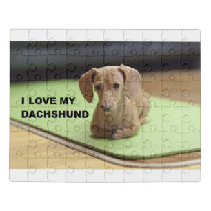 I Love My Cream Dachshund with picture Jigsaw Puzzle