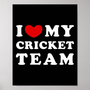 I Love My Cricket Team Poster