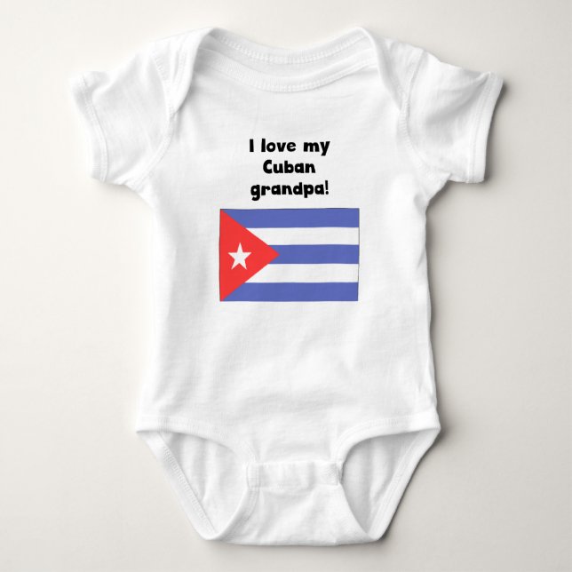 I Love My Cuban Grandpa Baby Bodysuit (Front)