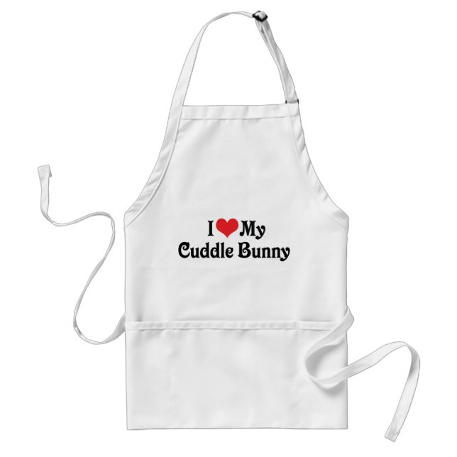 I Love My Cuddle Bunny Adult Apron (Front)