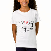 I Love My Curly Hair Kids T-shirt w/ Black Text
