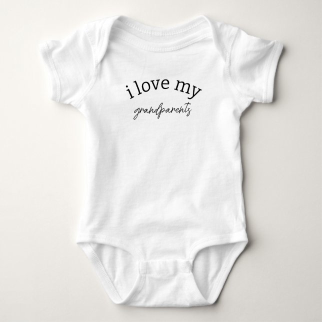 I Love My Custom Name baby, Baby Announcement C Baby Bodysuit (Front)