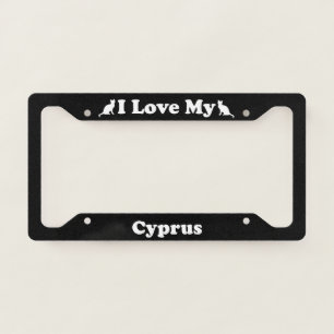 I Love My Cyprus Cat License Plate Frame