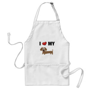 I love my dachshund adult apron