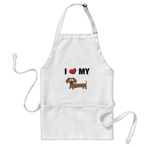 I love my dachshund adult apron