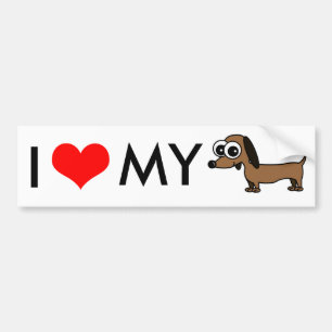 I Love My Dachshund Bumper Sticker