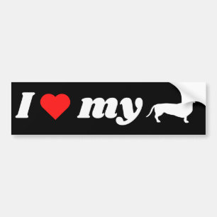 I Love my Dachshund Bumper Sticker
