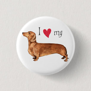 I Love my Dachshund Button