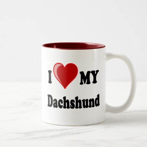I Love My Dachshund Dog Gifts  Apparel Two_Tone Coffee Mug