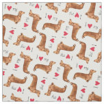 I Love my Dachshund Fabric