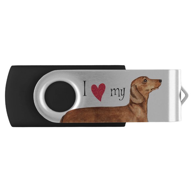 I love my Dachshund Flash Drive (Front)