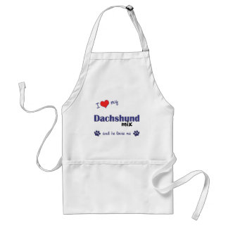 I Love My Dachshund Mix (Male Dog) Adult Apron