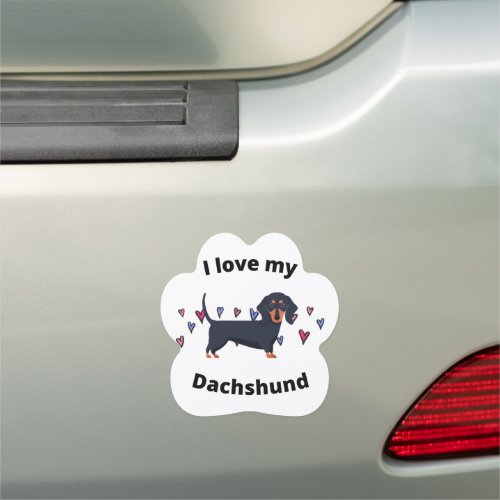 I Love My Dachshund Paw car magnet Car Magnet