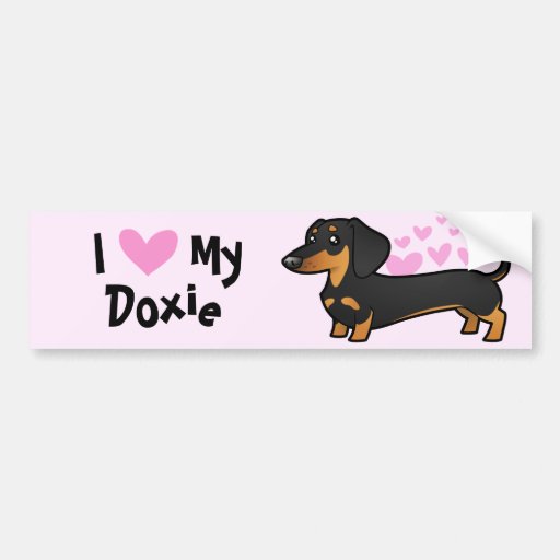 I Love My Dachshund (smooth coat) Bumper Sticker | Zazzle