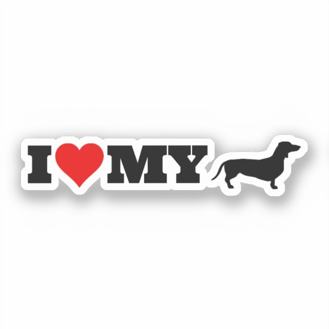 I Love My Dachshund Sticker (Front)