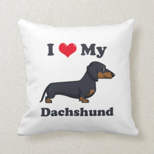 I Love My Dachshund Throw Pillow