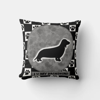 I Love My Dachshund Throw Pillow