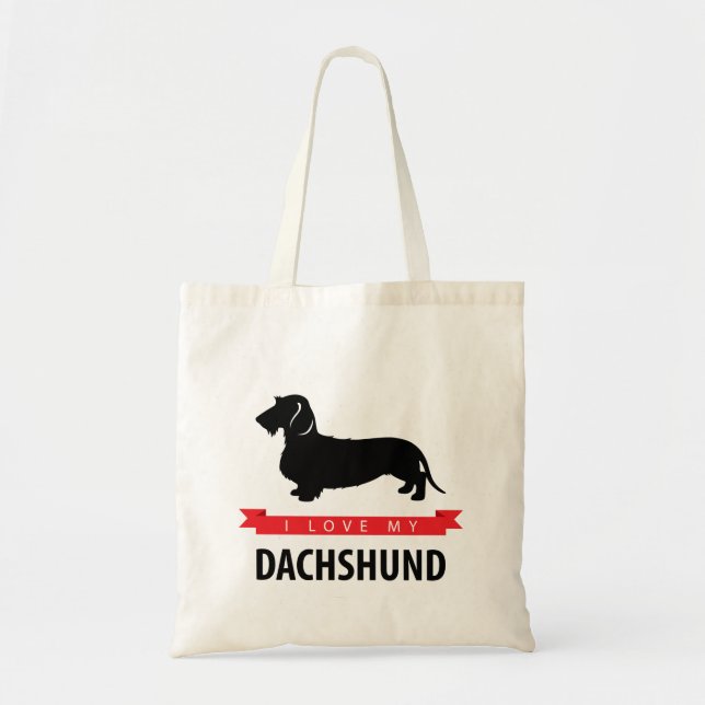 I Love My Dachshund Tote Bag (Front)