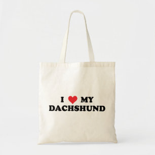I Love My Dachshund Tote Bag