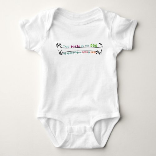 I Love My Dachshund Wiener Dog Cute Funny Quote Baby Bodysuit