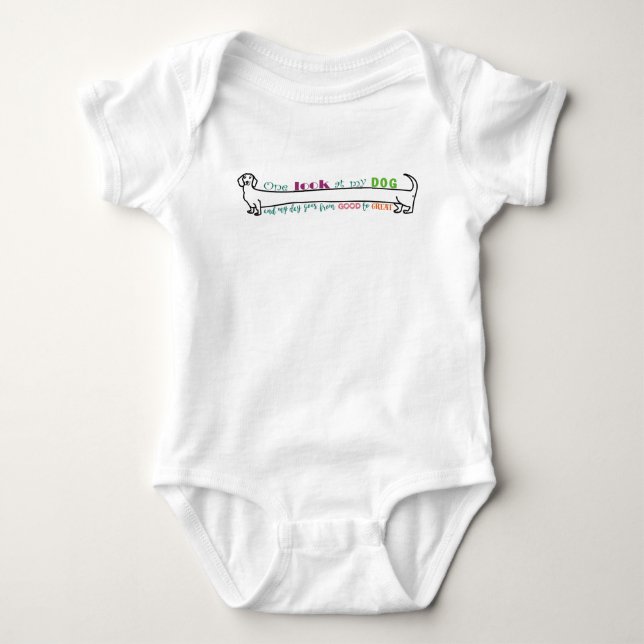 I Love My Dachshund Wiener Dog Cute Funny Quote Baby Bodysuit (Front)